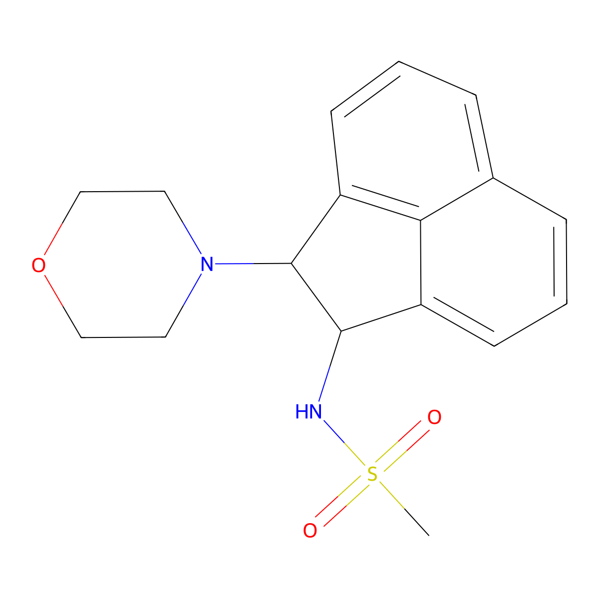 N-(2-morpholin-4-yl-1,2-dihydroacenaphthylen-1-yl)methanesulfonamide molecular structure, CAS 693240-25-4