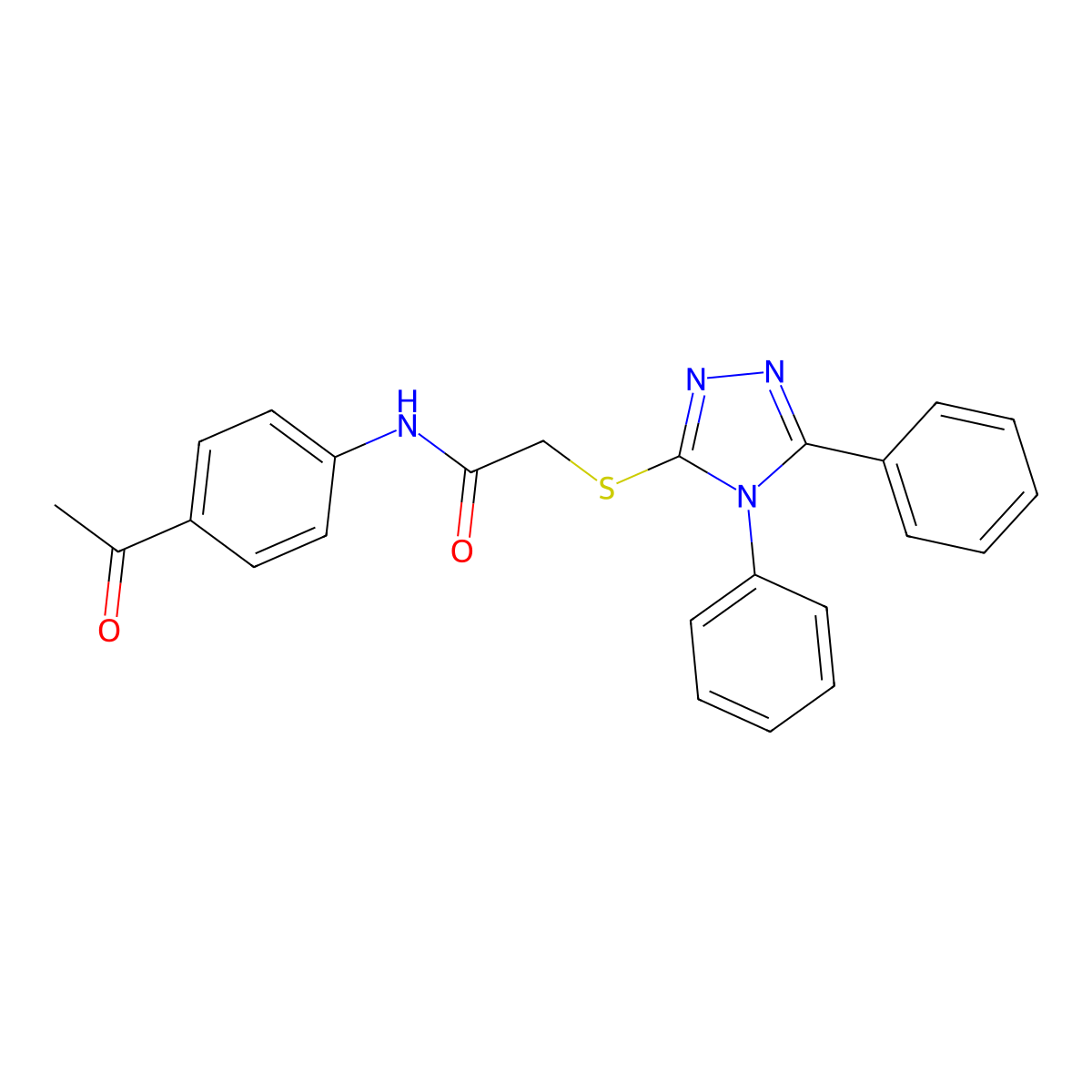 N-(4-acetylphenyl)-2-[(4,5-diphenyl-1,2,4-triazol-3-yl)sulfanyl]acetamide molecular structure, CAS 693240-31-2