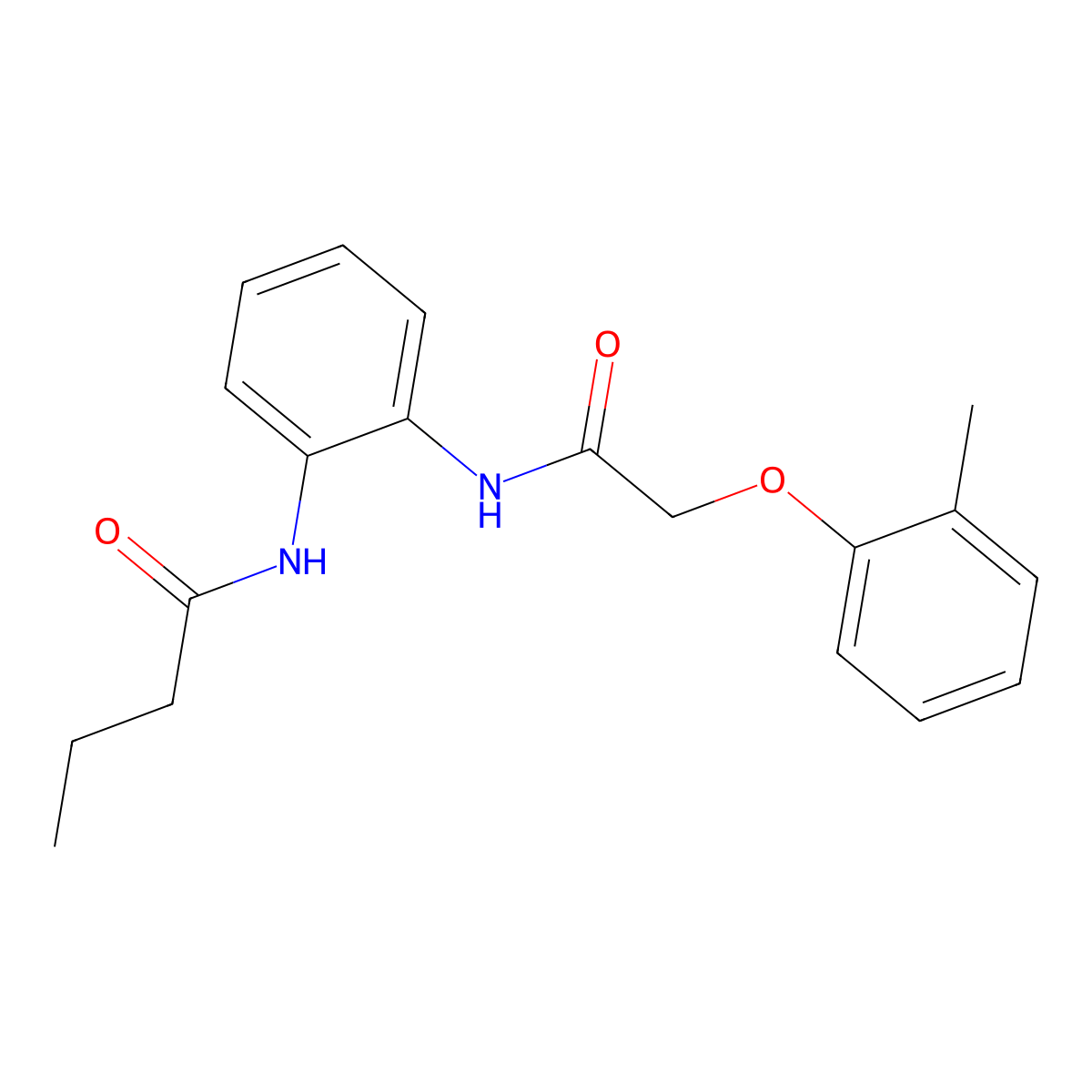 N-(2-{[(2-methylphenoxy)acetyl]amino}phenyl)butanamide molecular structure, CAS 693240-53-8