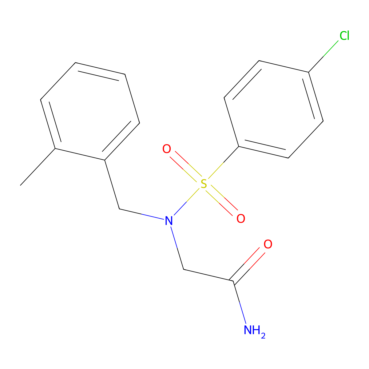 2-[(4-Chlorophenyl)sulfonyl-[(2-methylphenyl)methyl]amino]acetamide molecular structure, CAS 693240-93-6