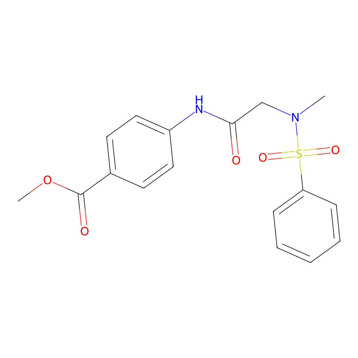 methyl 4-{[N-methyl-N-(phenylsulfonyl)glycyl]amino}benzoate molecular structure, CAS 693240-94-7