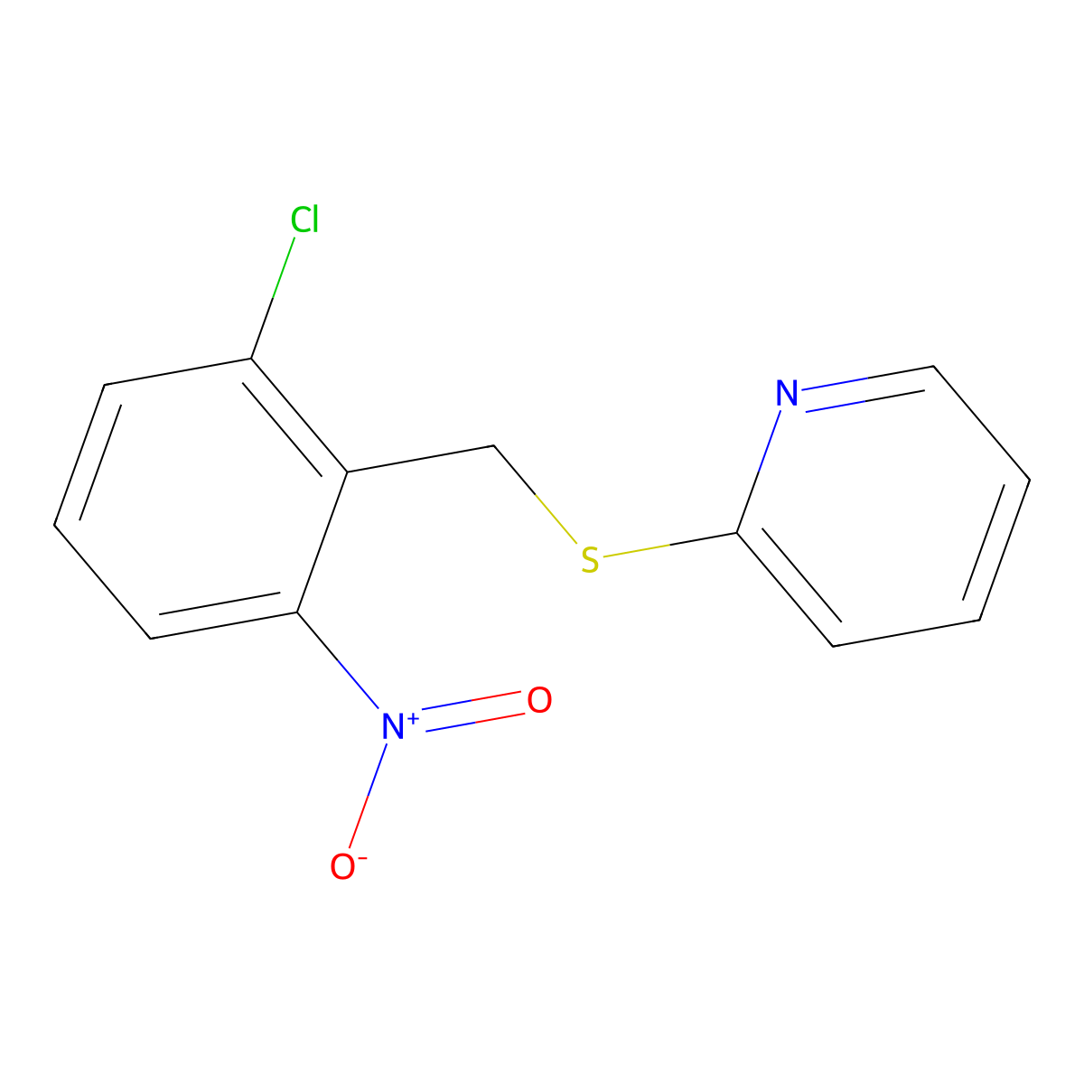 2-[(2-Chloro-6-nitrobenzyl)sulfanyl]pyridine molecular structure, CAS 693240-96-9