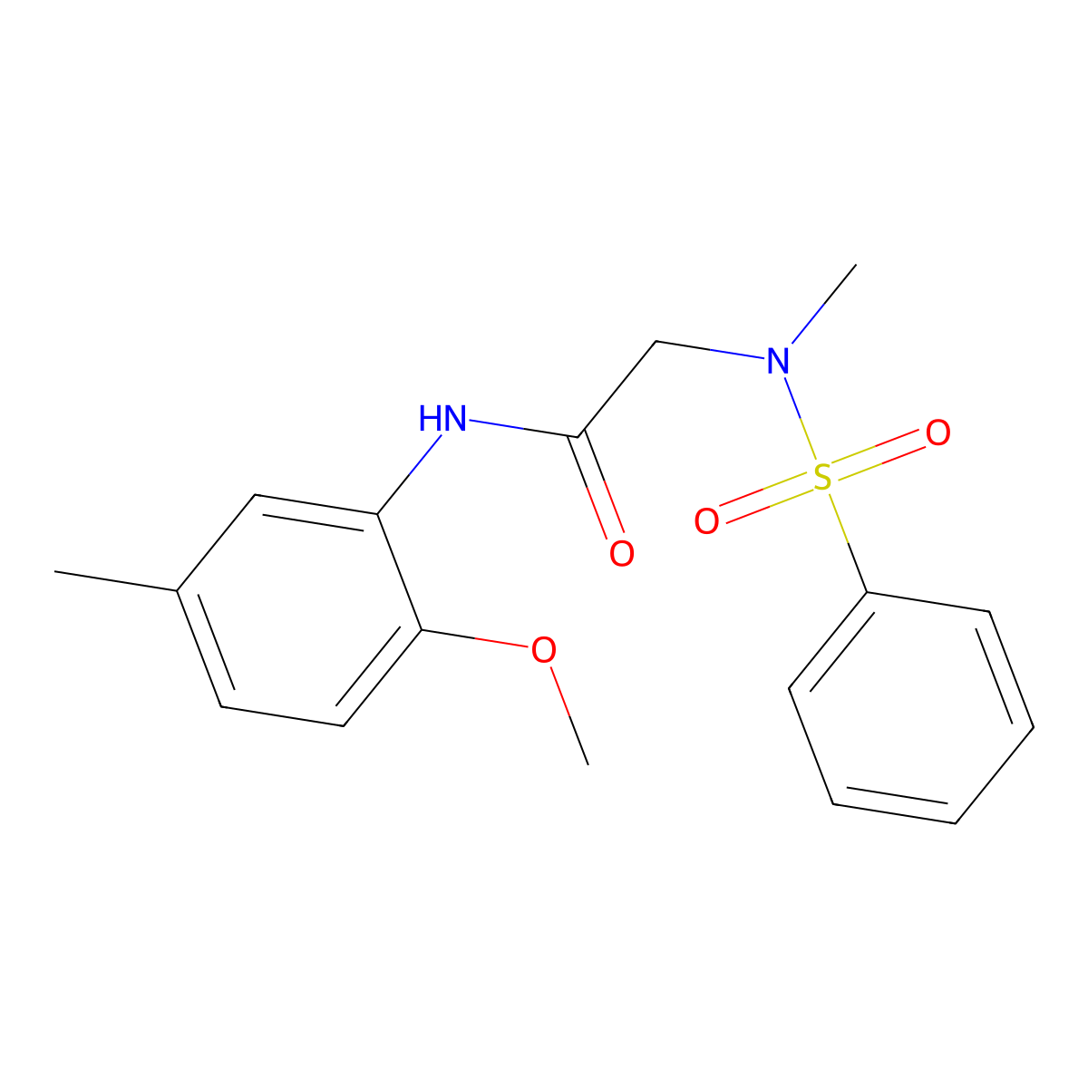 2-[benzenesulfonyl(methyl)amino]-N-(2-methoxy-5-methylphenyl)acetamide molecular structure, CAS 693241-03-1