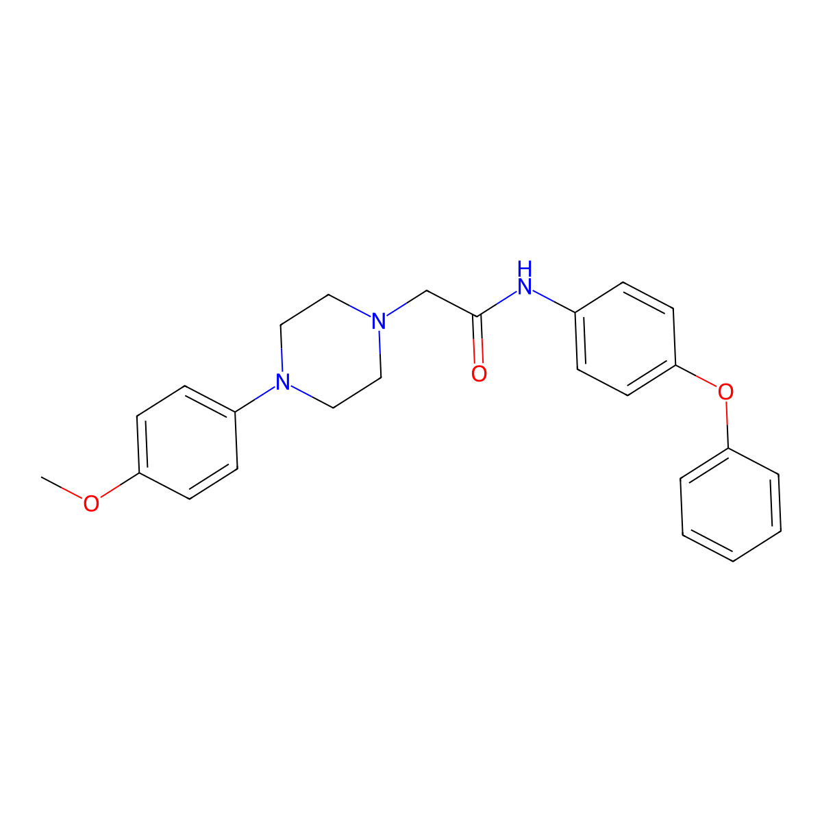 2-[4-(4-methoxyphenyl)piperazin-1-yl]-N-(4-phenoxyphenyl)acetamide molecular structure, CAS 693241-06-4