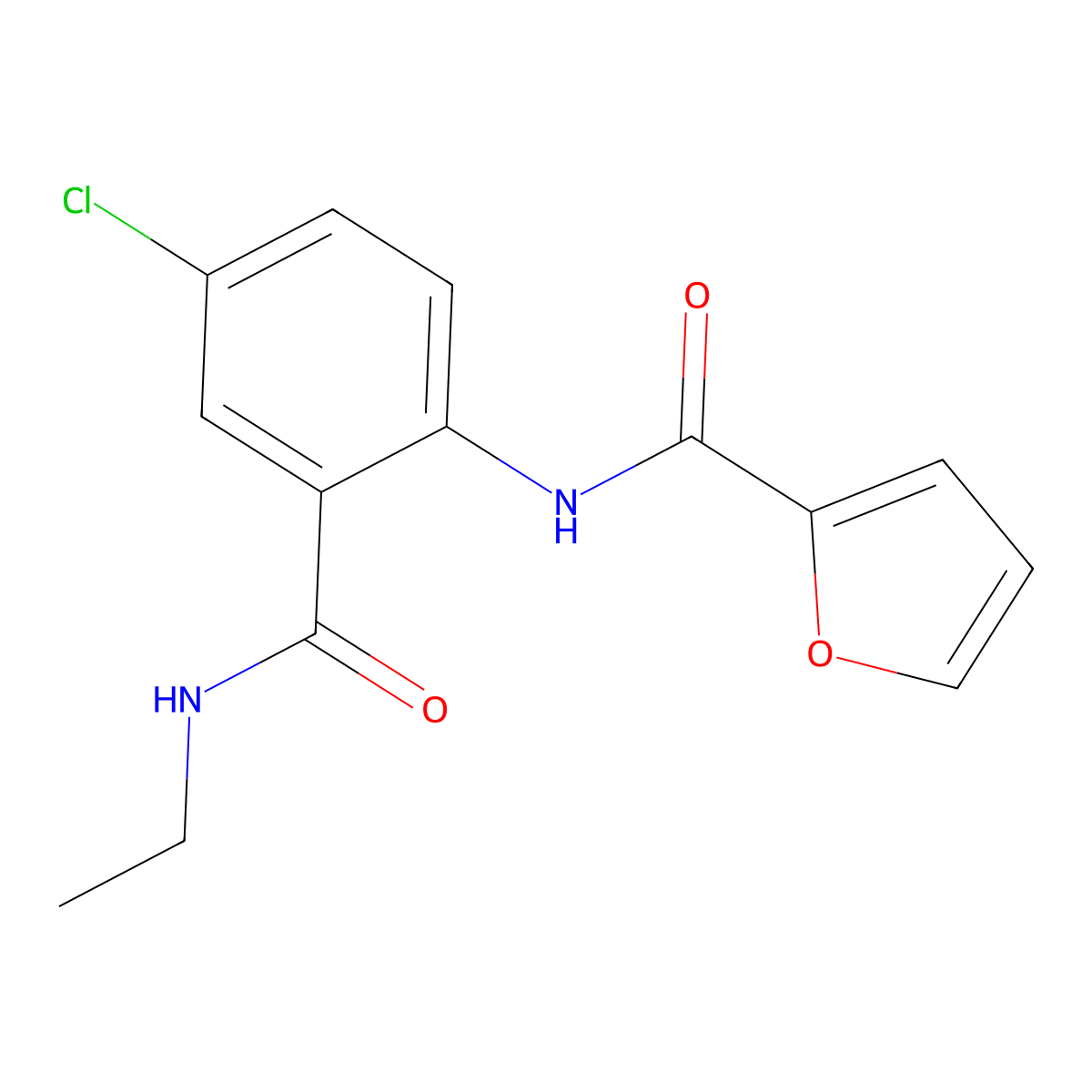 N-[4-chloro-2-(ethylcarbamoyl)phenyl]furan-2-carboxamide molecular structure, CAS 693241-31-5