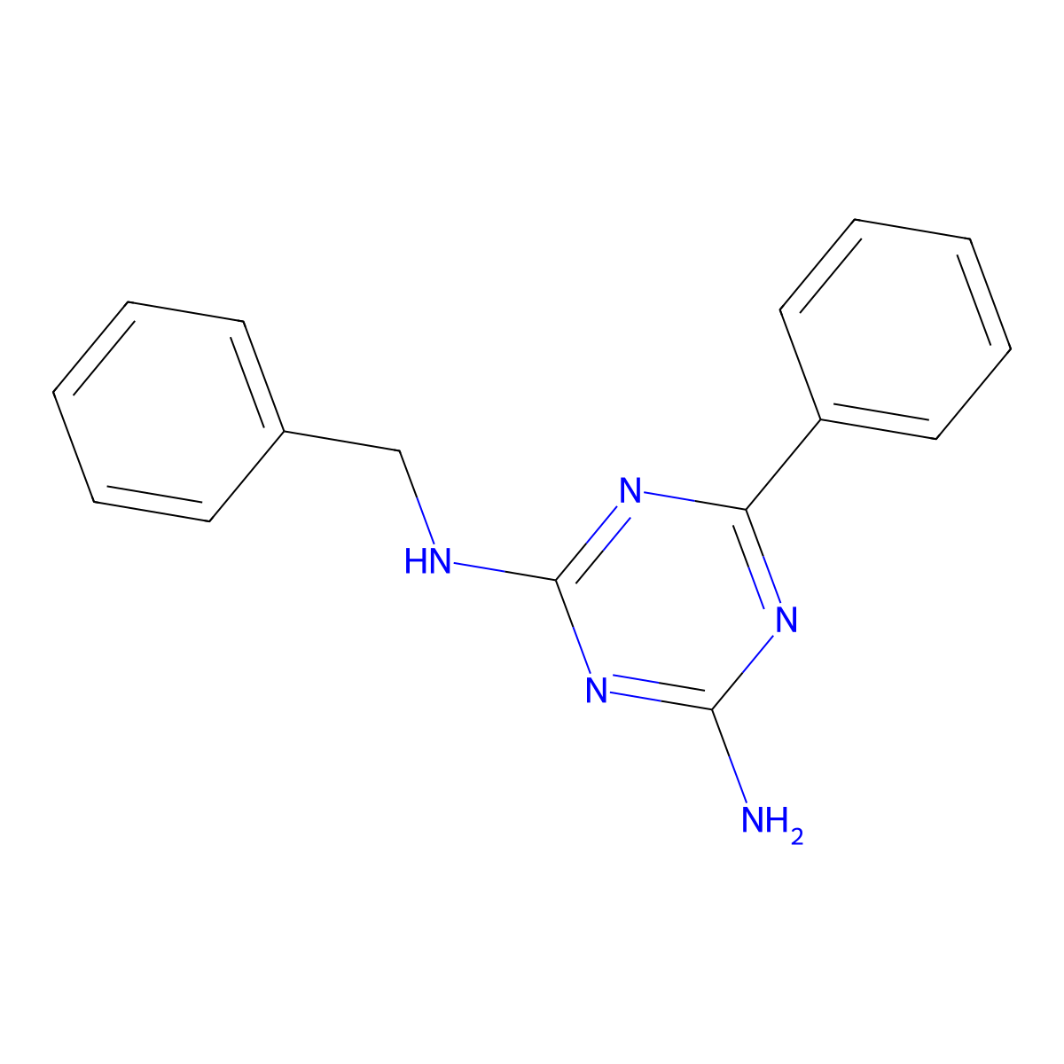 4-Amino-2-benzylamino-6-phenyl-1,3,5-triazine molecular structure, CAS 693241-47-3