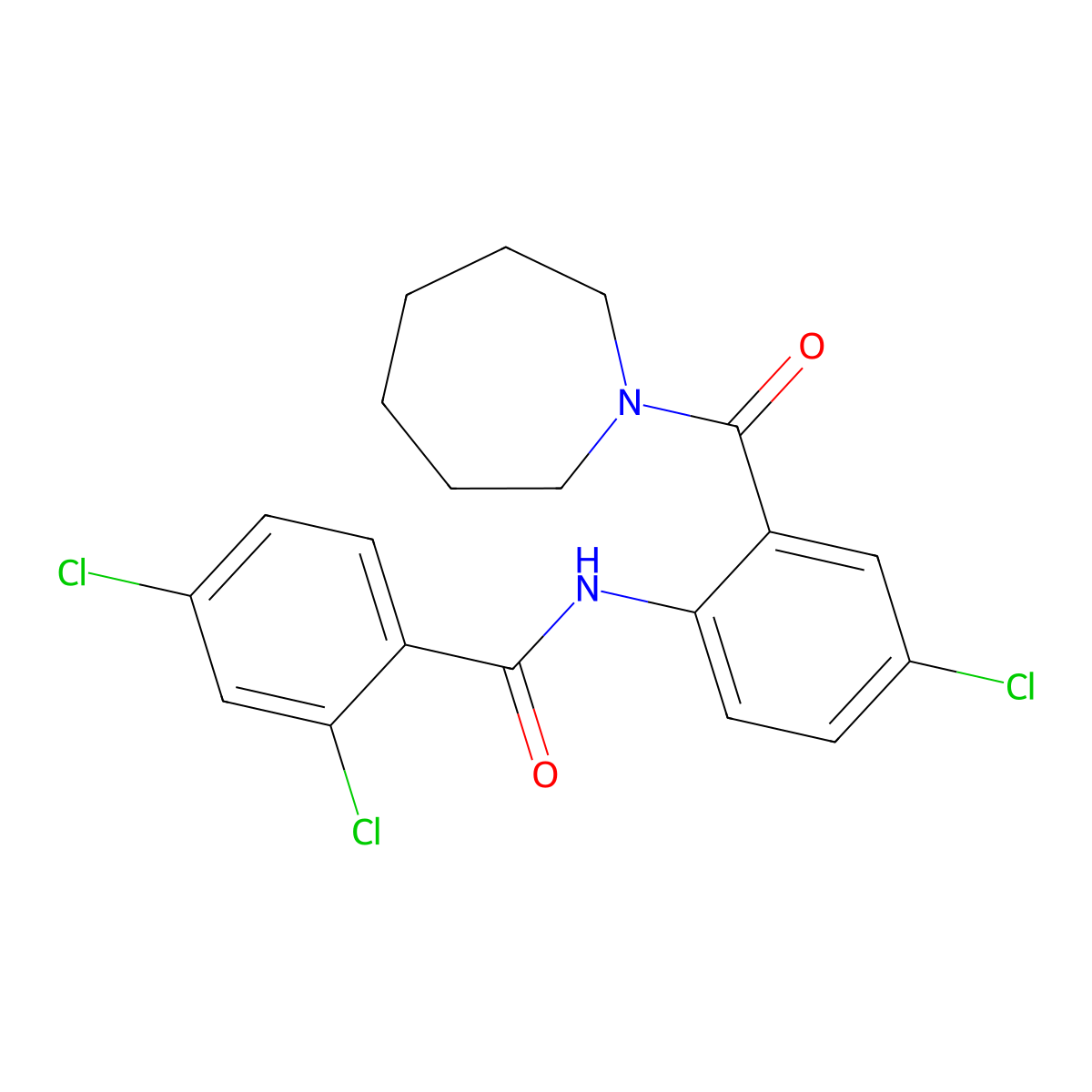 N-[2-(azepane-1-carbonyl)-4-chlorophenyl]-2,4-dichlorobenzamide molecular structure, CAS 693241-49-5