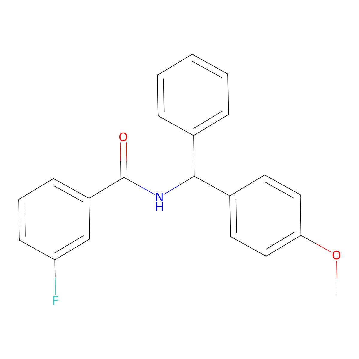 3-fluoro-N-[(4-methoxyphenyl)(phenyl)methyl]benzamide molecular structure, CAS 693241-63-3