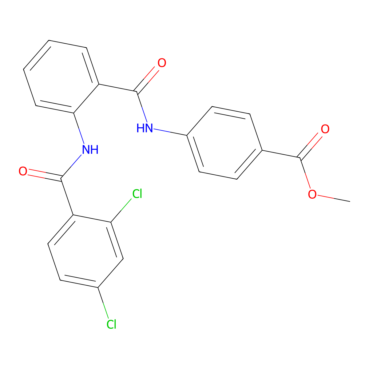Methyl 4-({2-[(2,4-dichlorobenzoyl)amino]benzoyl}amino)benzoate molecular structure, CAS 693241-83-7