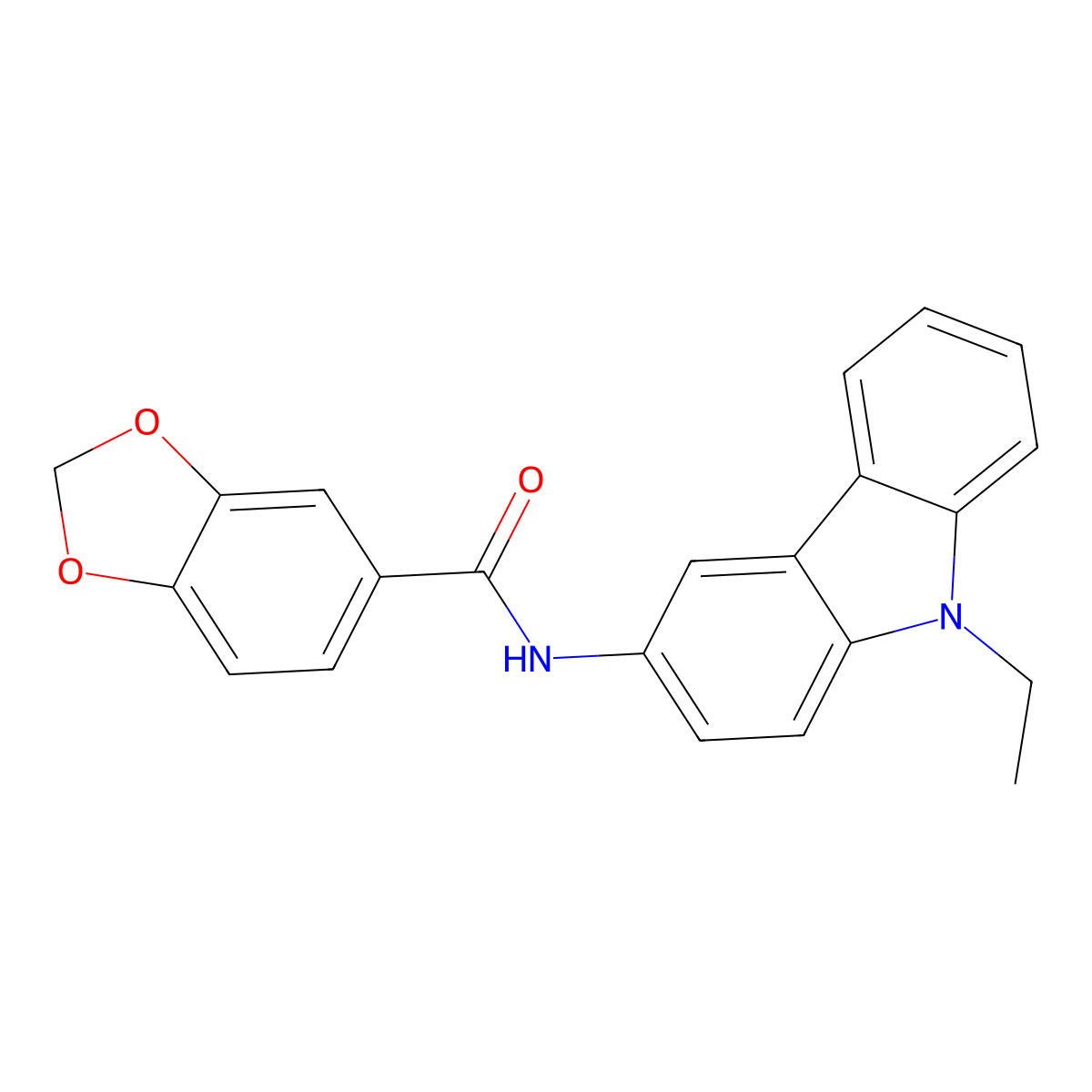 N-(9-ethylcarbazol-3-yl)-1,3-benzodioxole-5-carboxamide molecular structure, CAS 693242-10-3