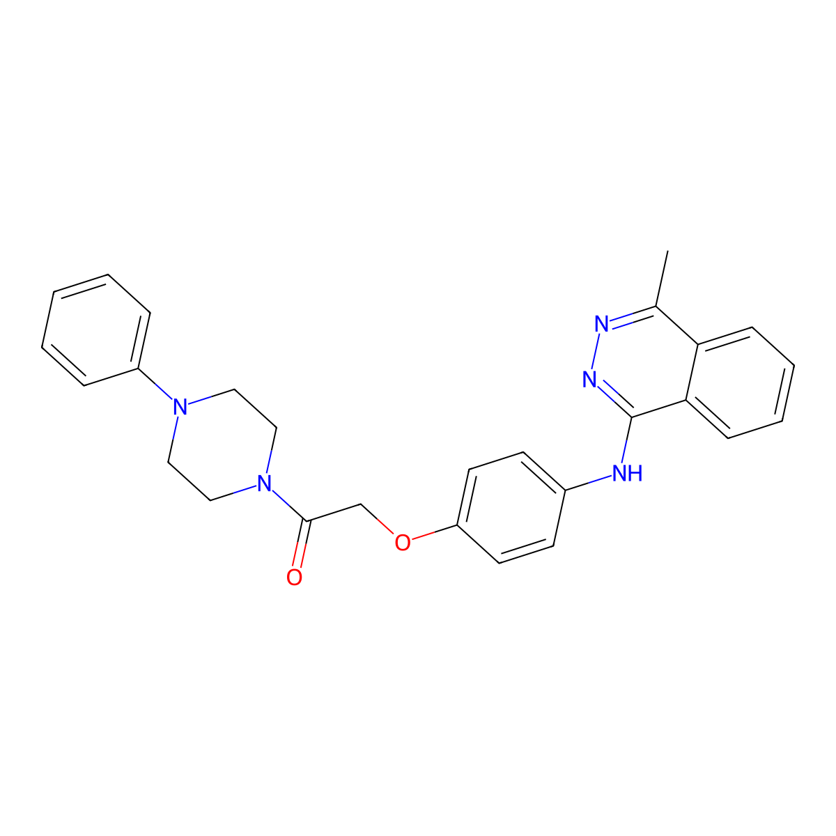 2-[4-[(4-Methylphthalazin-1-yl)amino]phenoxy]-1-(4-phenylpiperazin-1-yl)ethanone molecular structure, CAS 693242-14-7