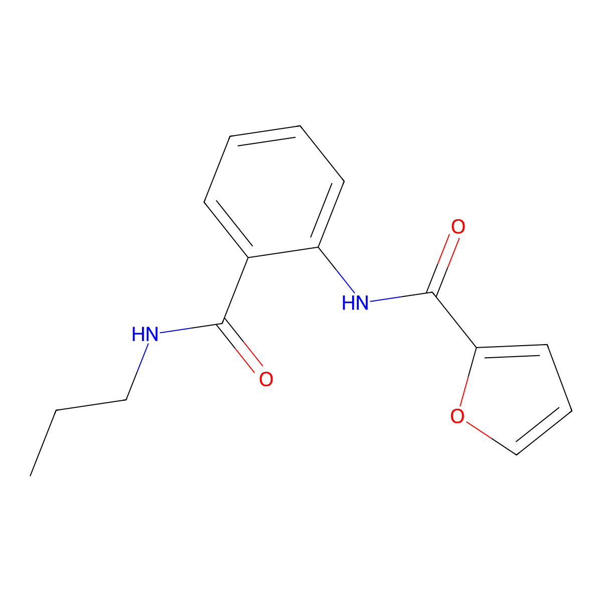 N-[2-(propylcarbamoyl)phenyl]furan-2-carboxamide molecular structure, CAS 693242-17-0