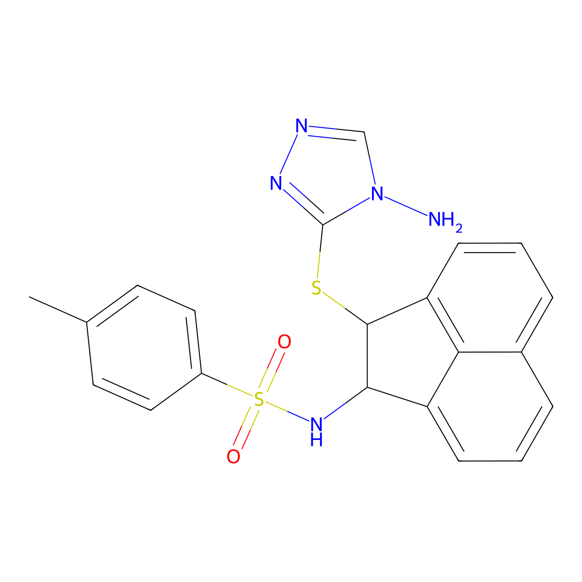 N-[2-[(4-amino-1,2,4-triazol-3-yl)sulfanyl]-1,2-dihydroacenaphthylen-1-yl]-4-methylbenzenesulfonamide molecular structure, CAS 693242-31-8