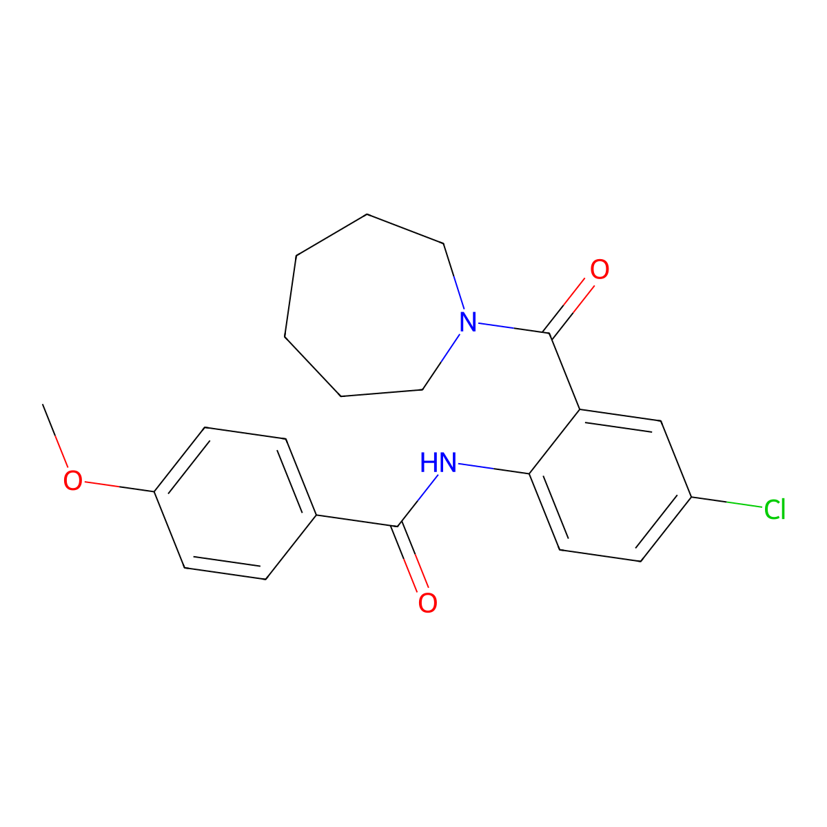 N-[2-(azepane-1-carbonyl)-4-chlorophenyl]-4-methoxybenzamide molecular structure, CAS 693242-42-1