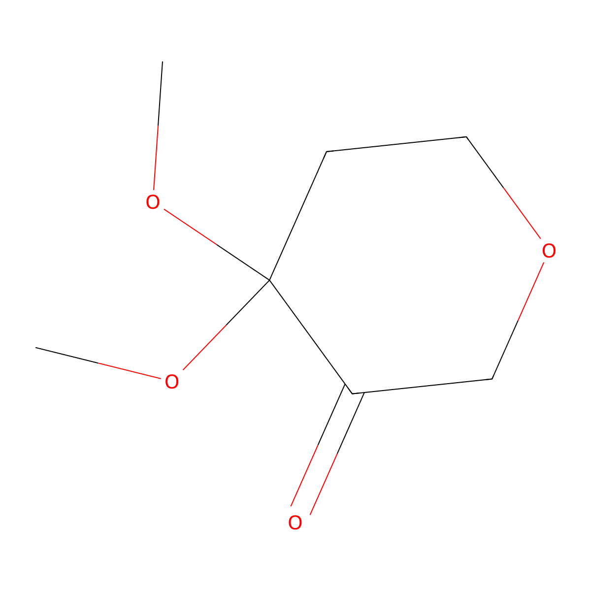 4,4-Dimethoxyoxan-3-one molecular structure, CAS 693245-80-6