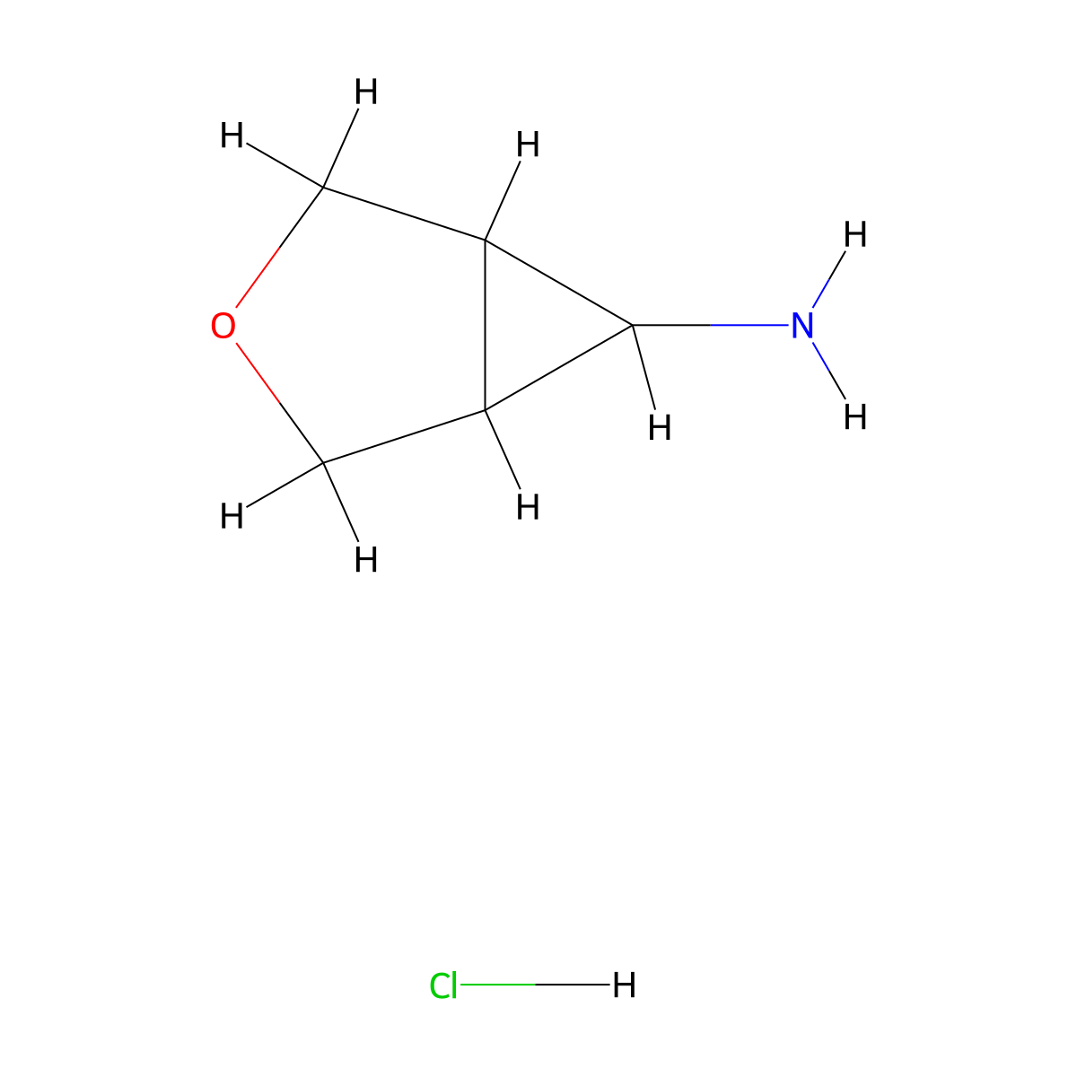 3-Oxabicyclo[3.1.0]hexan-6-amine hydrochloride molecular structure, CAS 693248-55-4