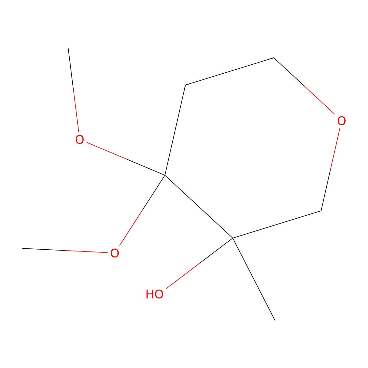 4,4-Dimethoxy-3-methyloxan-3-ol molecular structure, CAS 693248-63-4