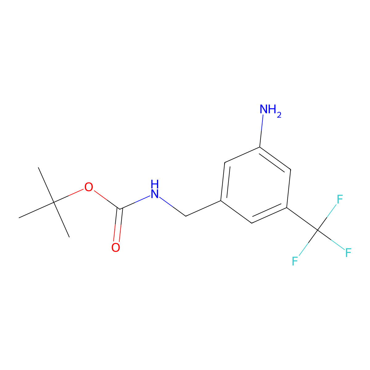tert-butyl N-{[3-amino-5-(trifluoromethyl)phenyl]methyl}carbamate molecular structure, CAS 693249-72-8
