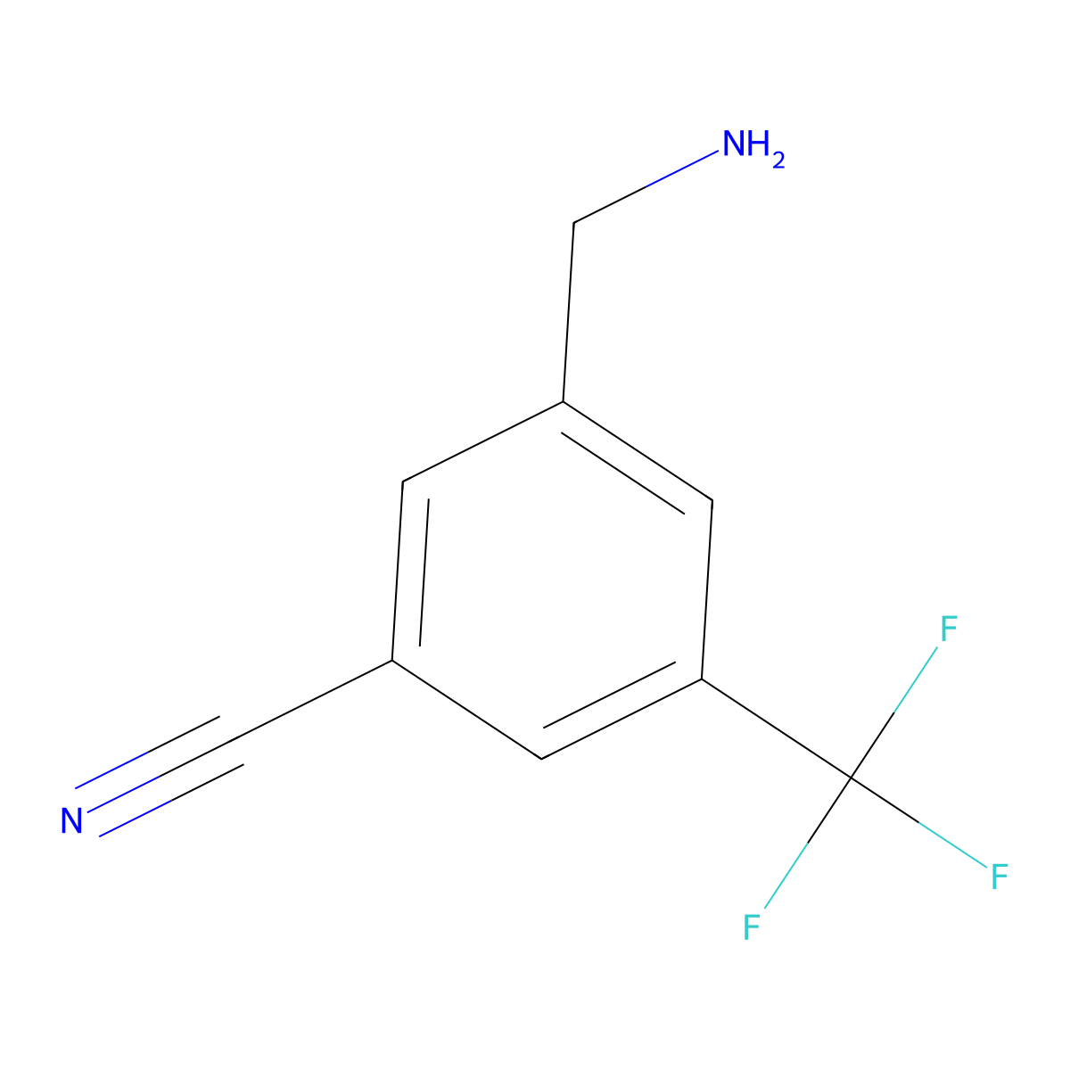 3-(Aminomethyl)-5-(trifluoromethyl)benzonitrile molecular structure, CAS 693250-09-8