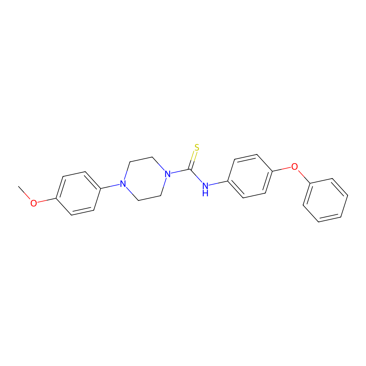 4-(4-methoxyphenyl)-N-(4-phenoxyphenyl)piperazine-1-carbothioamide molecular structure, CAS 693253-57-5