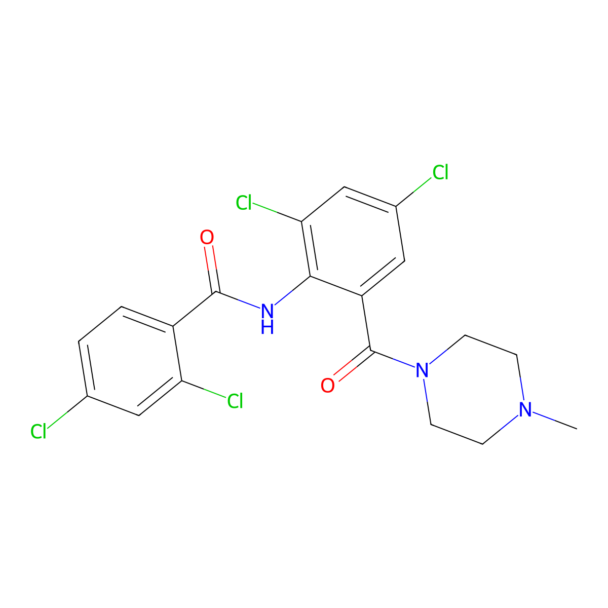 2,4-dichloro-N-[2,4-dichloro-6-(4-methylpiperazine-1-carbonyl)phenyl]benzamide molecular structure, CAS 693254-01-2