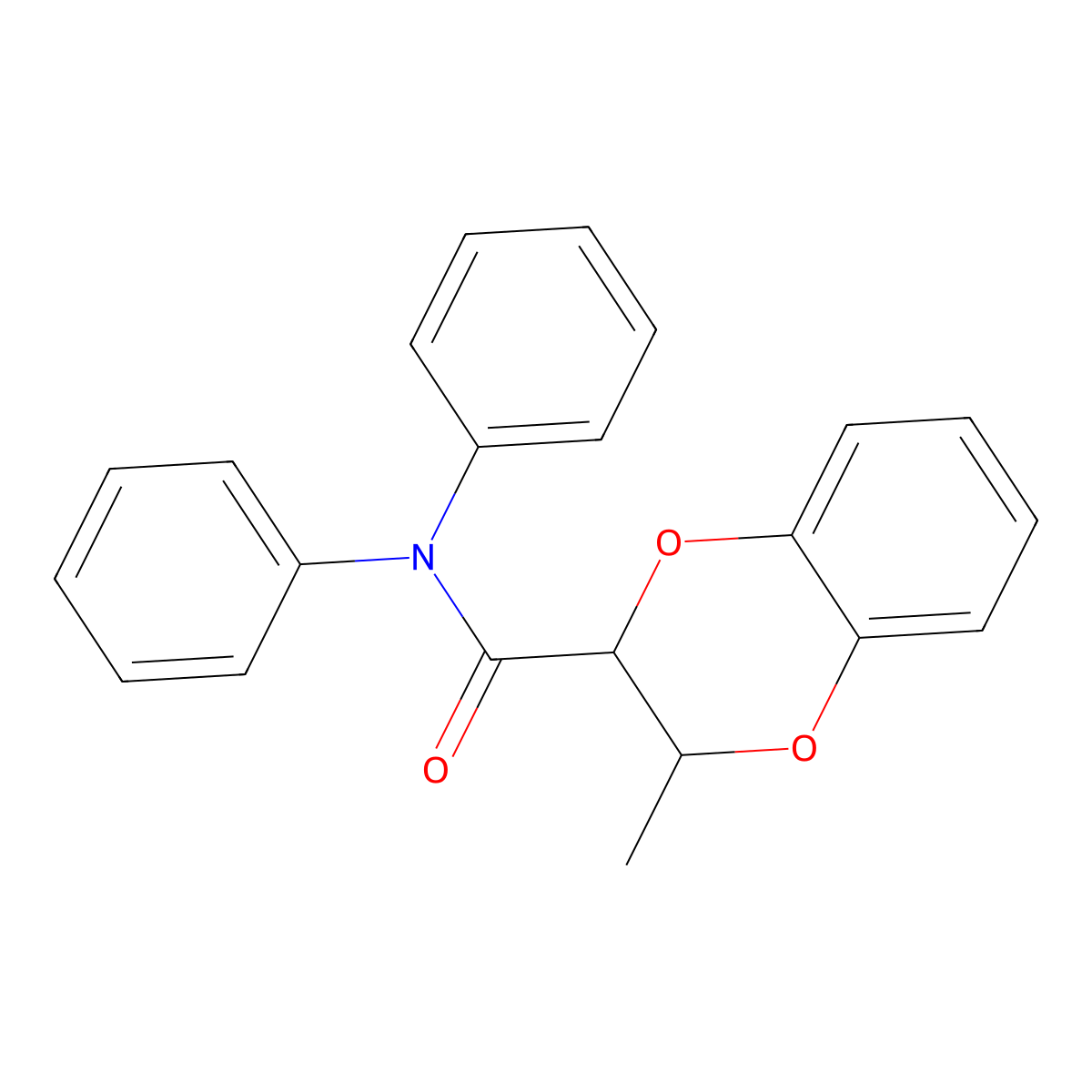 2-methyl-N,N-diphenyl-2,3-dihydro-1,4-benzodioxine-3-carboxamide molecular structure, CAS 693254-06-7