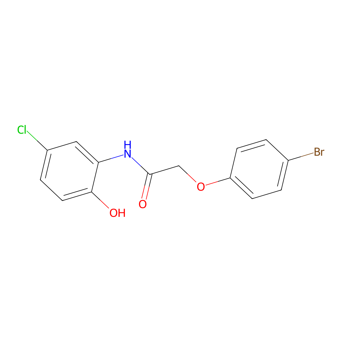 2-(4-bromophenoxy)-N-(5-chloro-2-hydroxyphenyl)acetamide molecular structure, CAS 693254-21-6