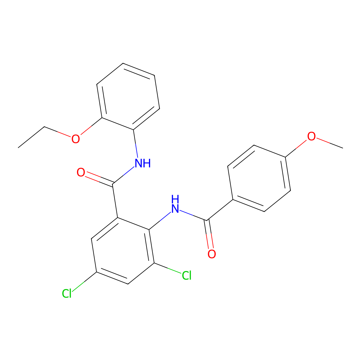 3,5-dichloro-N-(2-ethoxyphenyl)-2-[(4-methoxybenzoyl)amino]benzamide molecular structure, CAS 693254-33-0