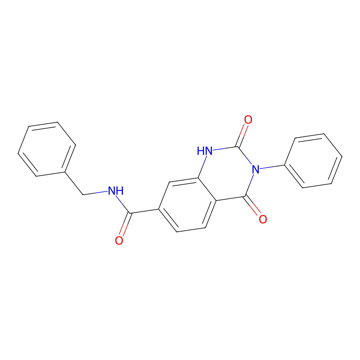N-benzyl-2,4-dioxo-3-phenyl-1H-quinazoline-7-carboxamide molecular structure, CAS 693254-36-3