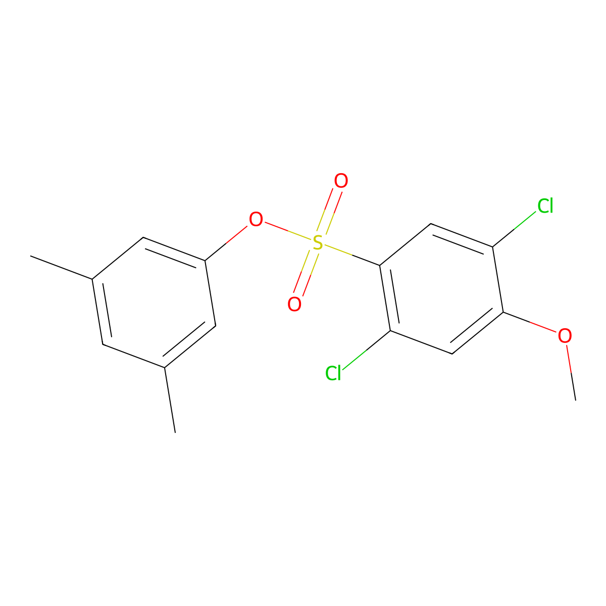 3,5-Dimethylphenyl 2,5-dichloro-4-methoxybenzenesulfonate molecular structure, CAS 693254-43-2