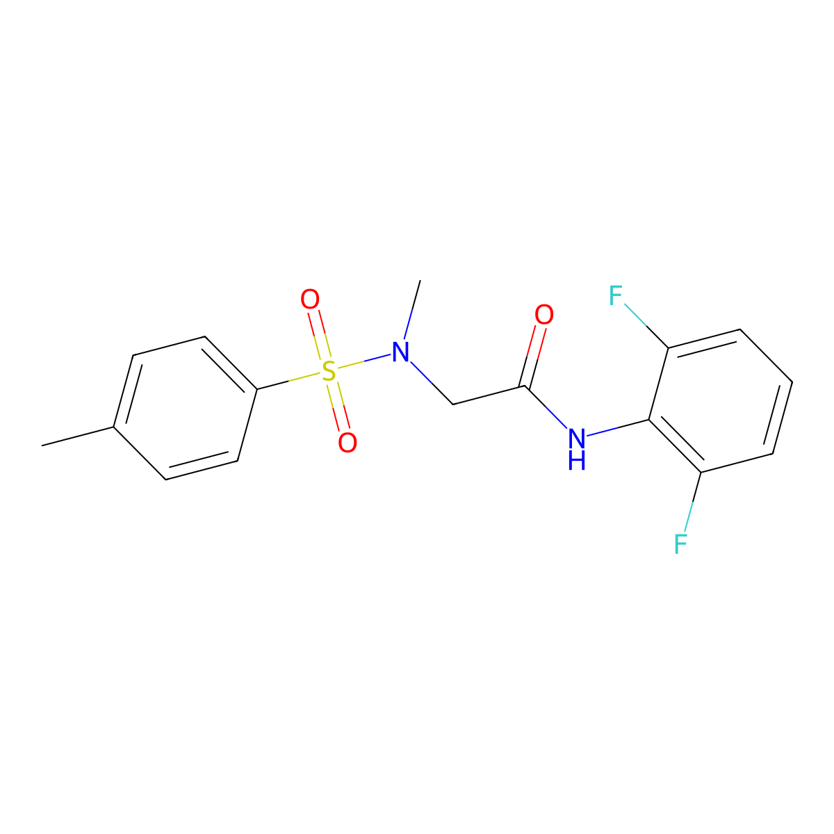 N-(2,6-difluorophenyl)-2-[methyl-(4-methylphenyl)sulfonylamino]acetamide molecular structure, CAS 693254-47-6