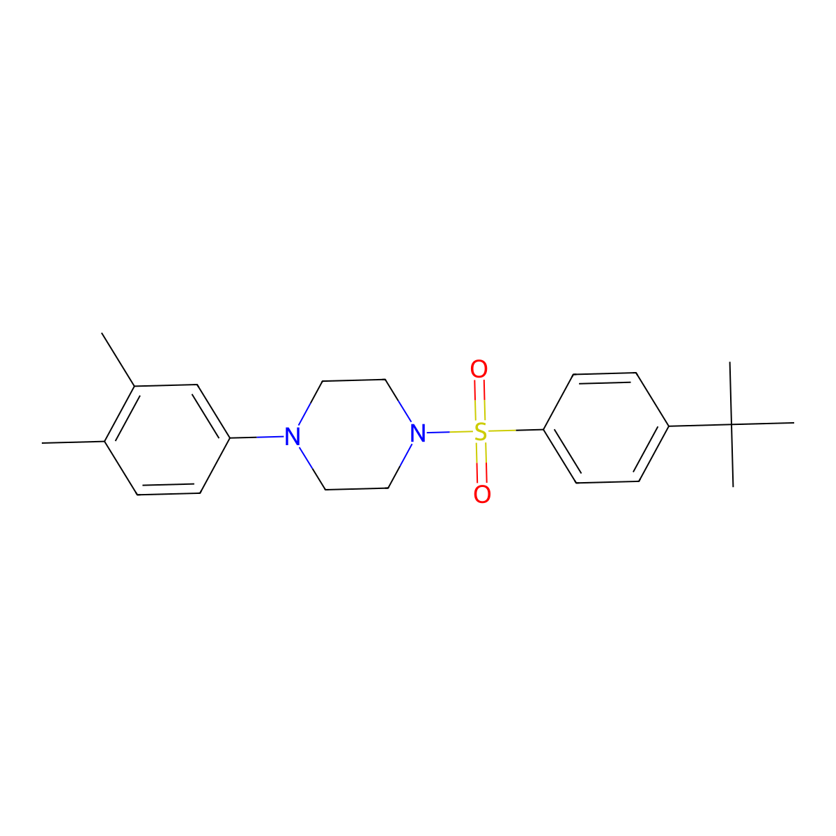 1-(4-Tert-butylbenzenesulfonyl)-4-(3,4-dimethylphenyl)piperazine molecular structure, CAS 693254-82-9