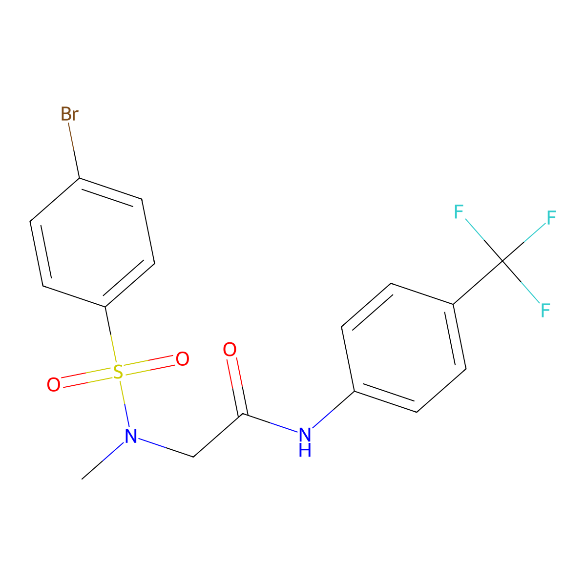2-[(4-bromophenyl)sulfonyl-methylamino]-N-[4-(trifluoromethyl)phenyl]acetamide molecular structure, CAS 693254-95-4