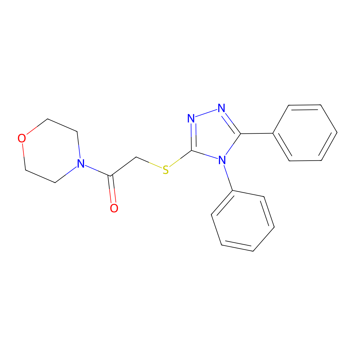 2-[(4,5-Diphenyl-1,2,4-triazol-3-yl)sulfanyl]-1-morpholin-4-ylethanone molecular structure, CAS 693255-02-6