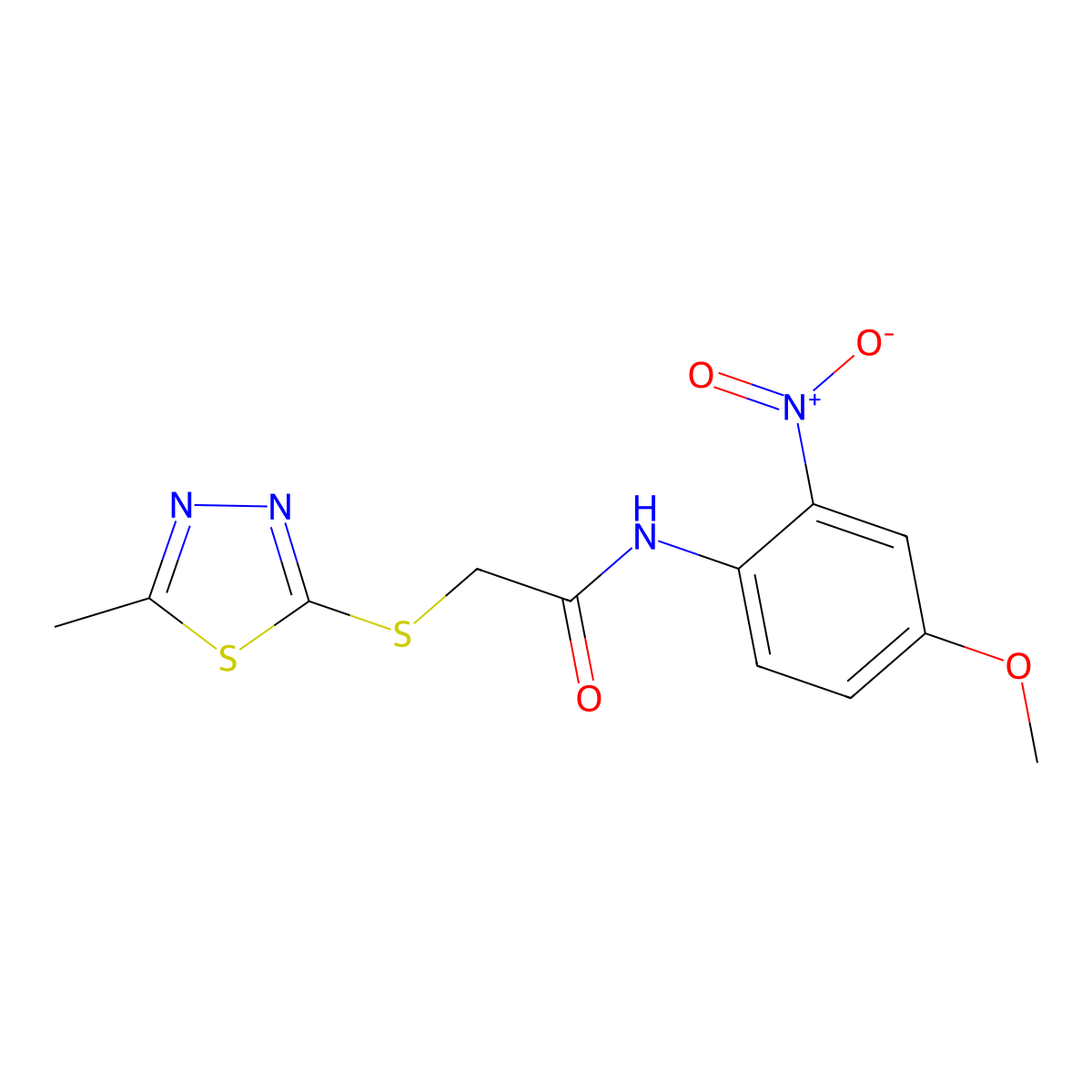 N-(4-methoxy-2-nitrophenyl)-2-[(5-methyl-1,3,4-thiadiazol-2-yl)sulfanyl]acetamide molecular structure, CAS 693255-13-9