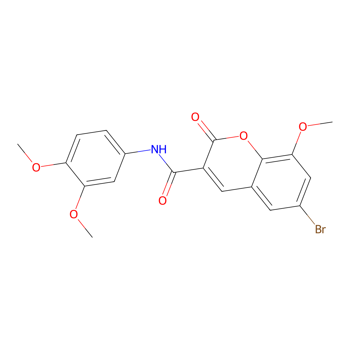 6-bromo-N-(3,4-dimethoxyphenyl)-8-methoxy-2-oxo-2H-chromene-3-carboxamide molecular structure, CAS 693255-19-5