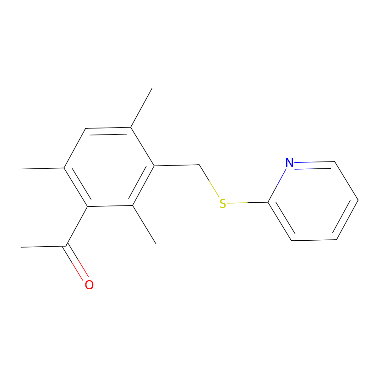 1-[2,4,6-Trimethyl-3-(pyridin-2-ylsulfanylmethyl)phenyl]ethanone molecular structure, CAS 693255-28-6