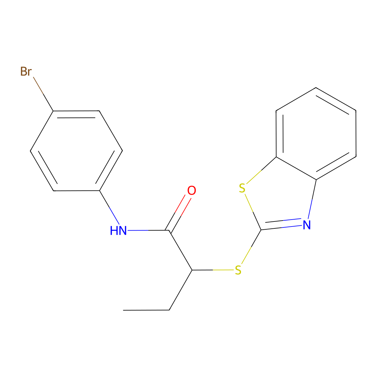 2-(1,3-benzothiazol-2-ylsulfanyl)-N-(4-bromophenyl)butanamide molecular structure, CAS 693255-54-8