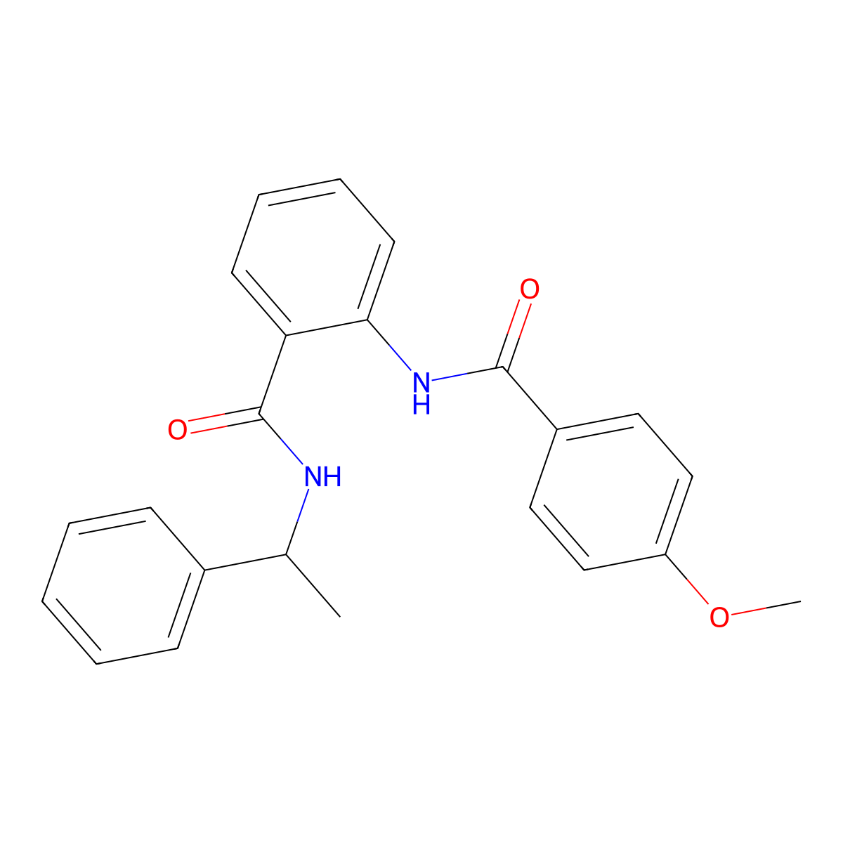2-[(4-methoxybenzoyl)amino]-N-(1-phenylethyl)benzamide molecular structure, CAS 693256-30-3