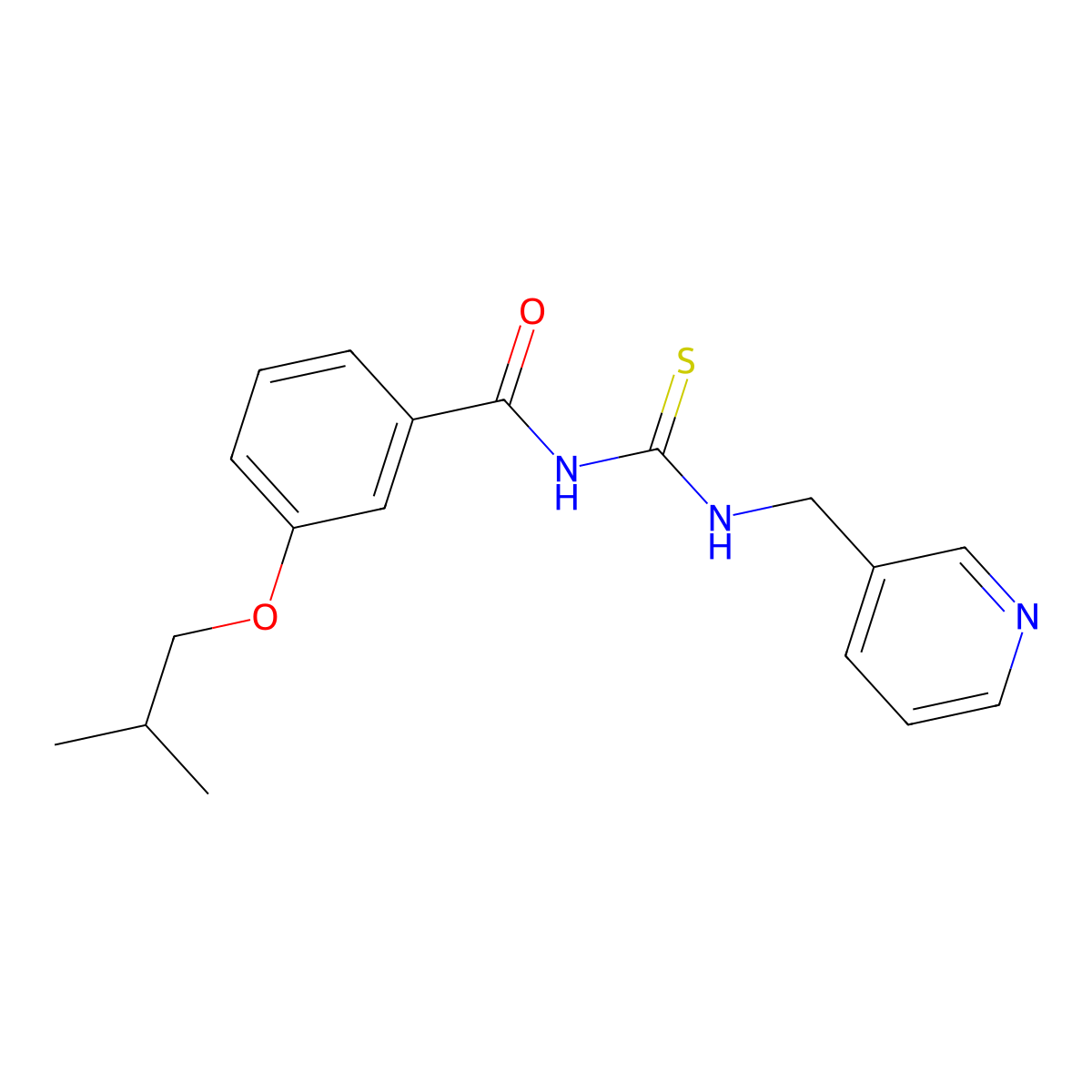 3-(2-methylpropoxy)-N-(pyridin-3-ylmethylcarbamothioyl)benzamide molecular structure, CAS 693256-33-6