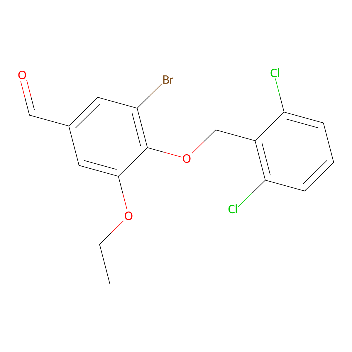3-Bromo-4-[(2,6-dichlorophenyl)methoxy]-5-ethoxybenzaldehyde molecular structure, CAS 693256-39-2