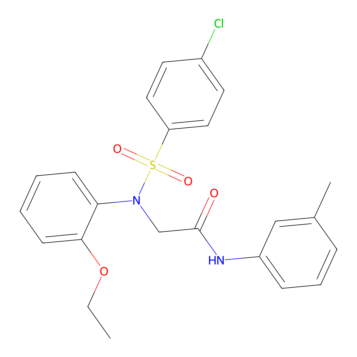 2-(N-(4-chlorophenyl)sulfonyl-2-ethoxyanilino)-N-(3-methylphenyl)acetamide molecular structure, CAS 693256-63-2