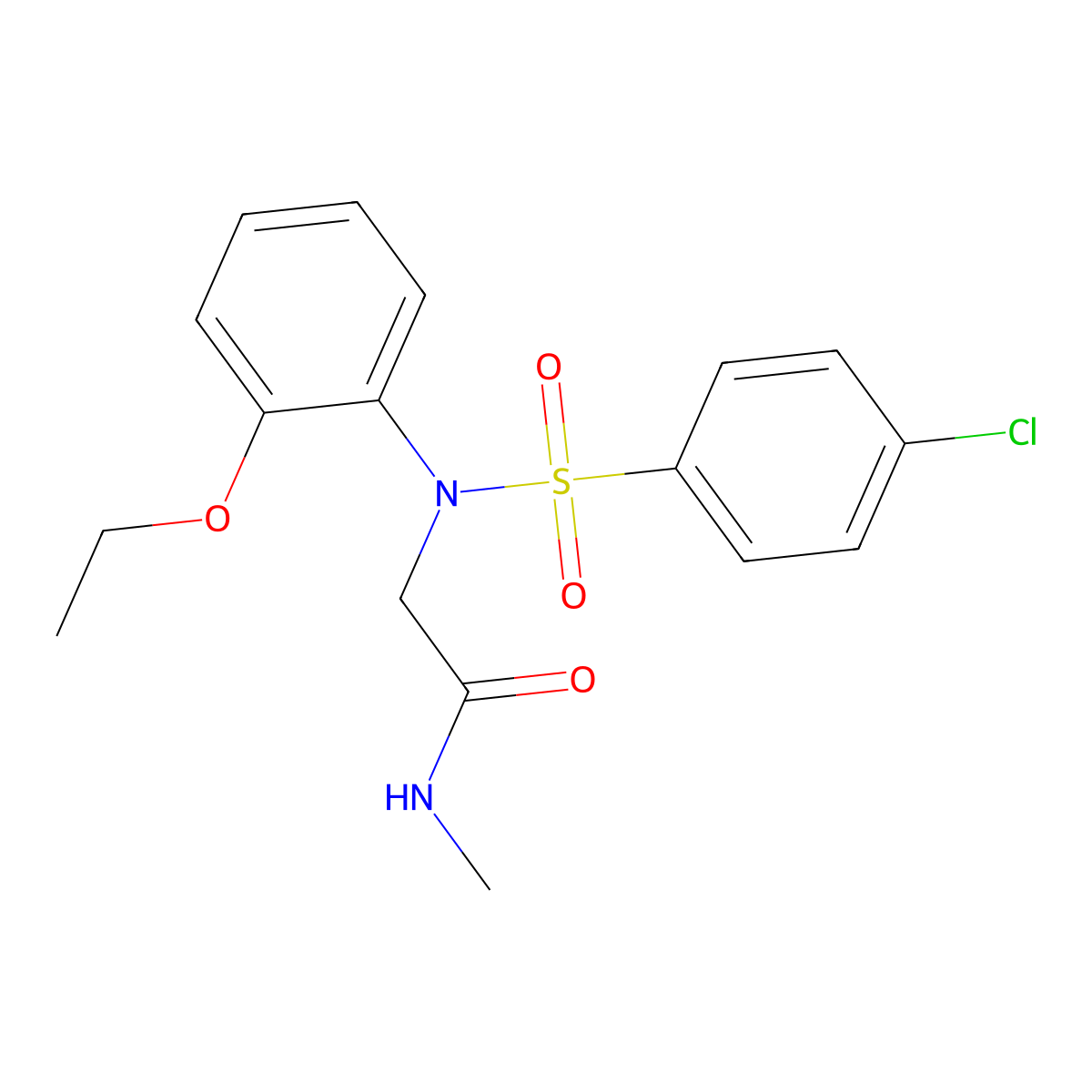 2-(N-(4-chlorophenyl)sulfonyl-2-ethoxyanilino)-N-methylacetamide molecular structure, CAS 693256-66-5