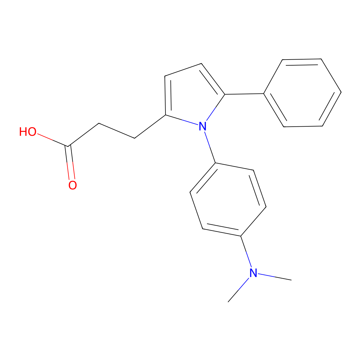 3-{1-[4-(dimethylamino)phenyl]-5-phenyl-1H-pyrrol-2-yl}propanoic acid molecular structure, CAS 693256-72-3