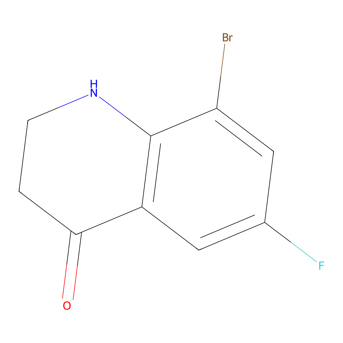 8-Bromo-6-fluoro-2,3-dihydroquinolin-4(1H)-one molecular structure, CAS 693261-77-7