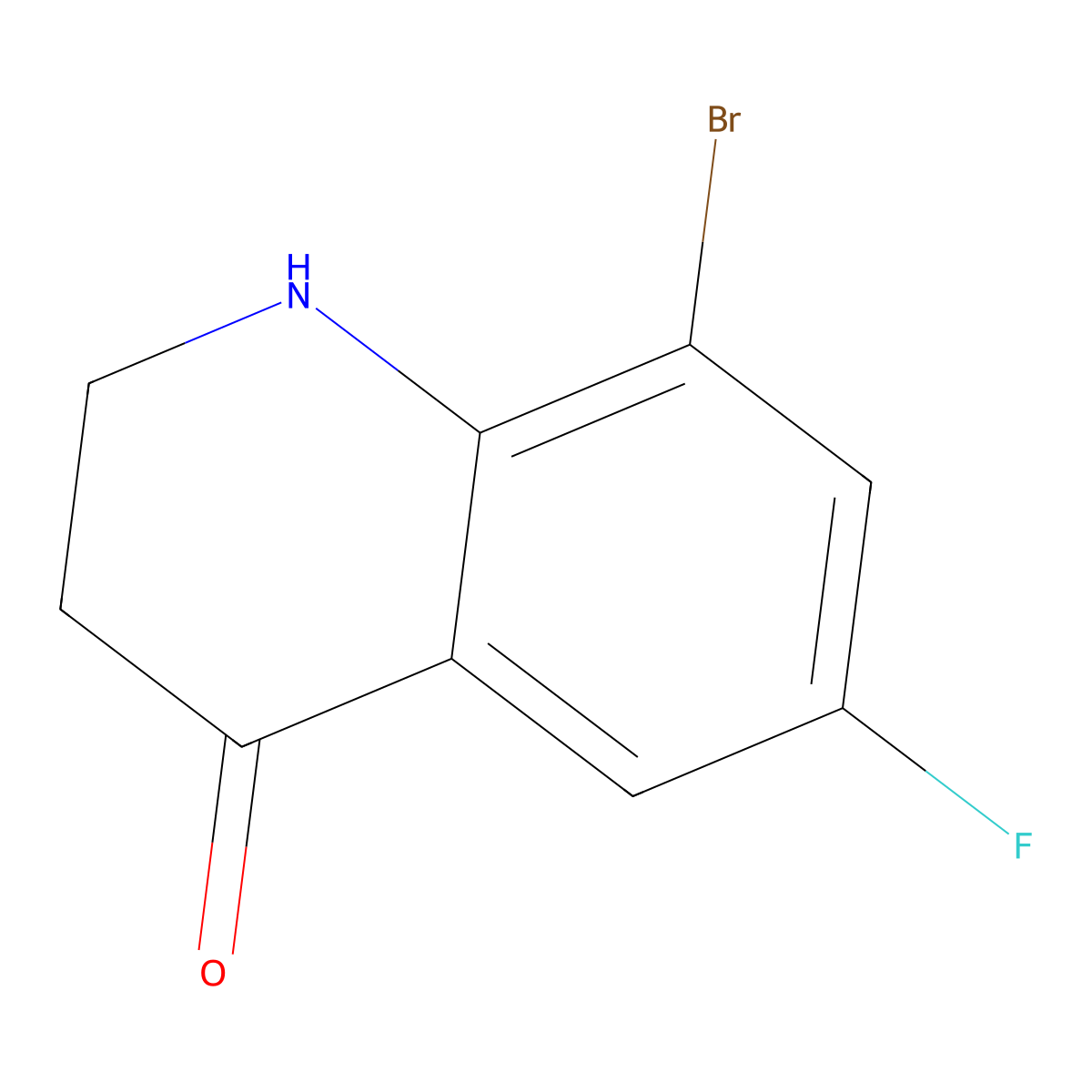 8-Bromo-6-fluoro-2,3-dihydroquinolin-4(1H)-one molecular structure, CAS 693261-77-7