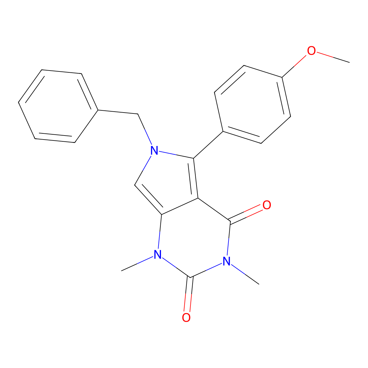 6-benzyl-5-(4-methoxyphenyl)-1,3-dimethyl-1H-pyrrolo[3,4-d]pyrimidine-2,4(3H,6H)-dione molecular structure, CAS 693264-47-0
