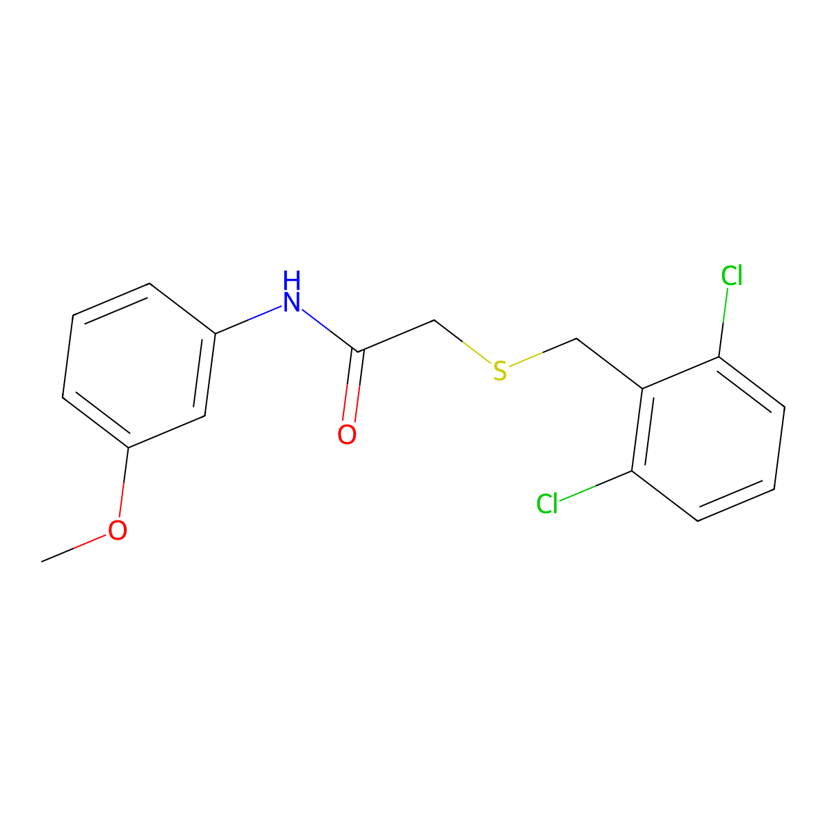 2-[(2,6-dichlorobenzyl)sulfanyl]-N-(3-methoxyphenyl)acetamide molecular structure, CAS 693264-69-6