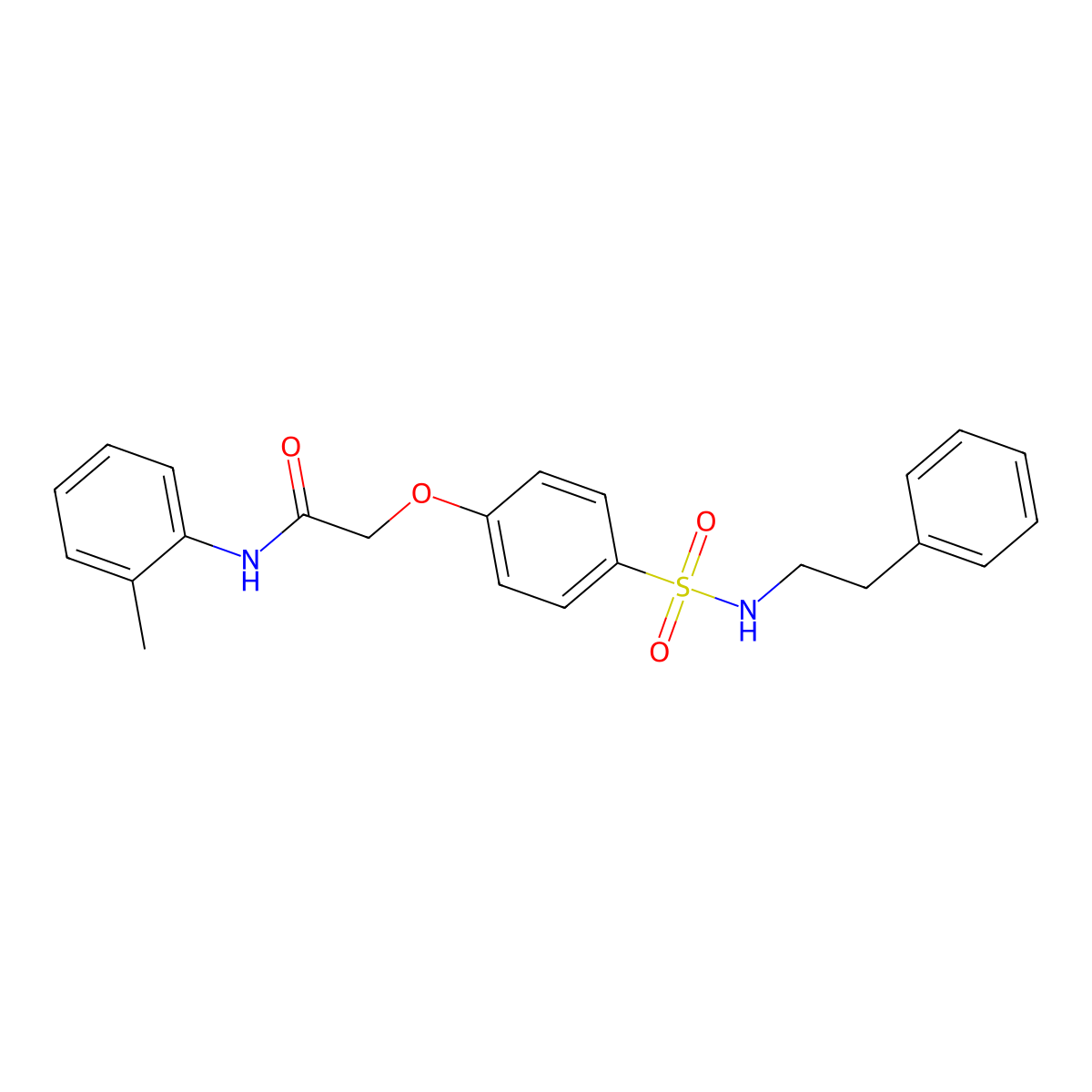 N-(2-methylphenyl)-2-{4-[(2-phenylethyl)sulfamoyl]phenoxy}acetamide molecular structure, CAS 693264-81-2