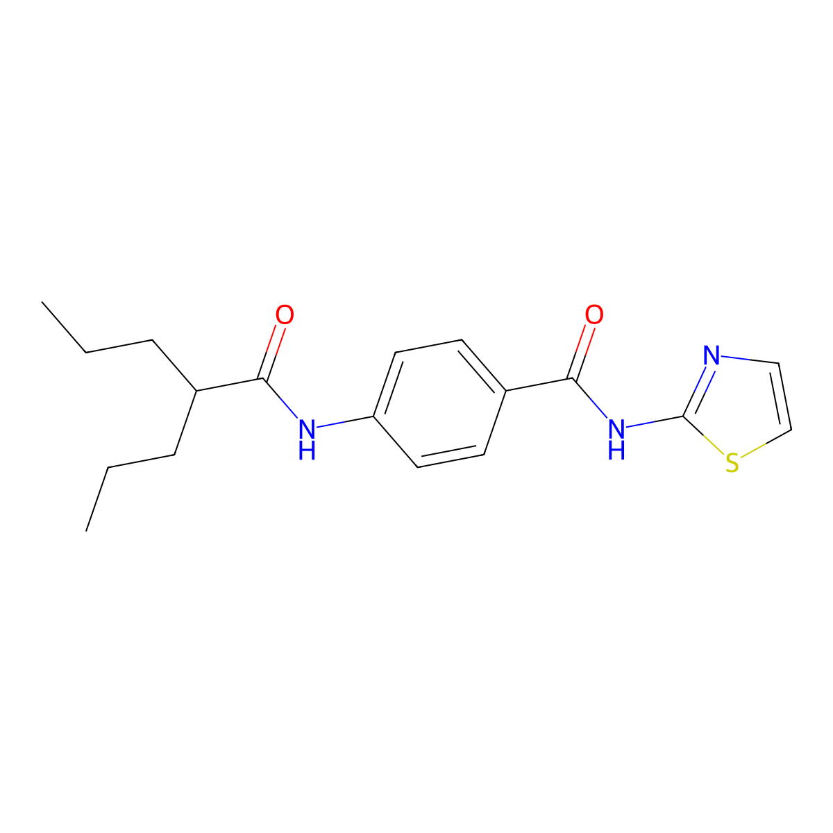 4-(2-propylpentanoylamino)-N-(1,3-thiazol-2-yl)benzamide molecular structure, CAS 693265-12-2